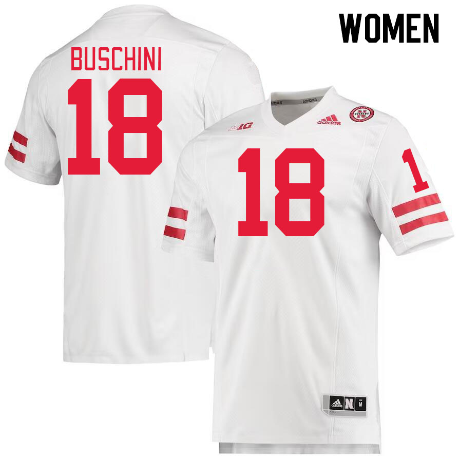 Women #18 Brian Buschini Nebraska Cornhuskers College Football Jerseys Stitched Sale-White - Click Image to Close